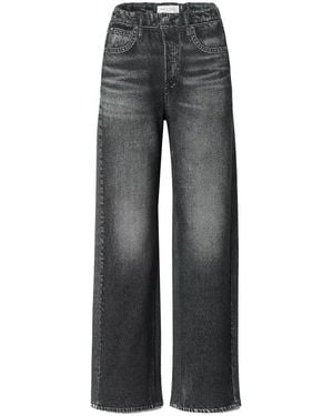 Rag & Bone Rb Miramar Cotton Fleece Pull On Wide Leg Trousers - Grey