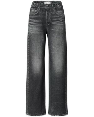 Rag & Bone Miramar Cotton Fleece Pull On Wide Leg Trousers - Grey