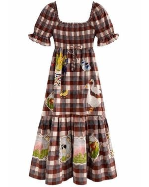 FARM Rio Country Tartan Maxi Dress - Brown