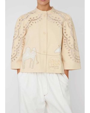Stella Nova Embroidery Anglaise Cotton Jacket - Natural