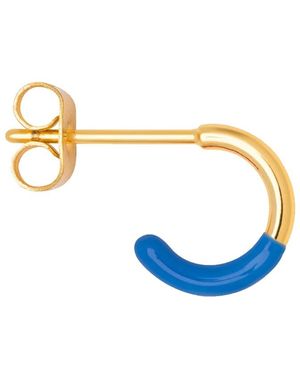 Lulu Colour Hoop Half Dipped Single Stud Earring - Blue
