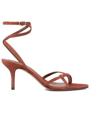 Ba&sh Cera Suede Heeled Sandals - Pink