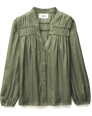 Ba&sh Cessia Satin Blouse - Green