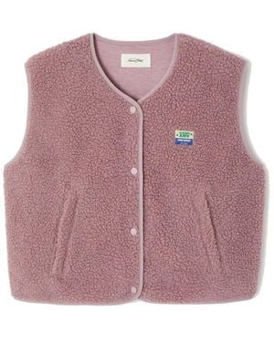 American Vintage Hoktown Fleece Gilet - Purple