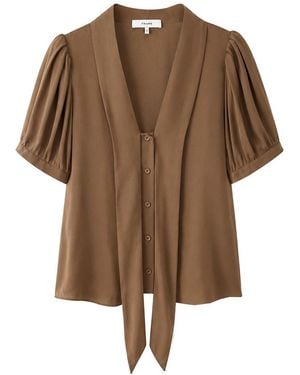 FRAME Sonnet Silk Blouse - Brown