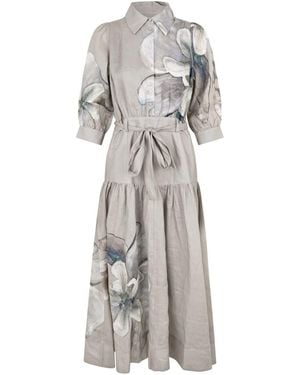 Dea Kudibal Palmadea Linen Midi Shirt Dress - Grey