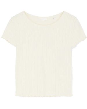 SKALL Edie Jersey Pointelle Cap Sleeve Tee - White