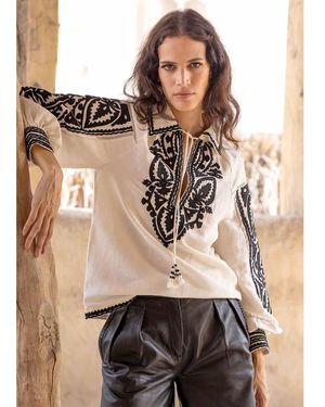 Scarlett Poppies Rachel Linen Blouse - Brown