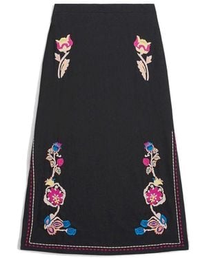 Louise Misha Amarante Embroidered Skirt - Black