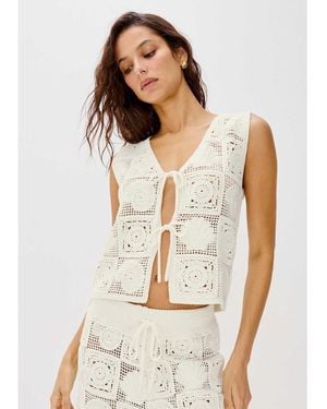Rails Paz Crochet Tie Front Top - White