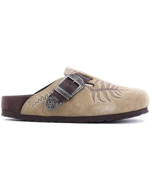 BIRKENSTOCK BY ETRO Embroidered Loafers - Brown