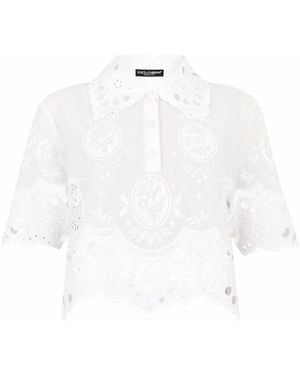 Dolce & Gabbana Embroidered Polo Shirt - White