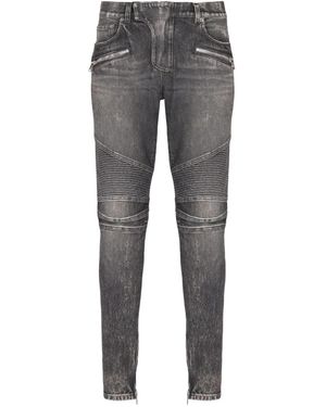 Balmain Biker Slim Jeans - Grey