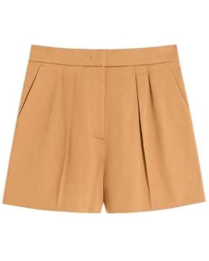 Max Mara Stretch Cotton Satin Shorts - White