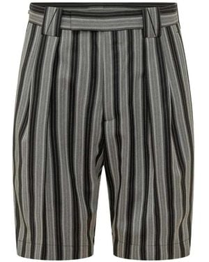 Versace Striped Dress Shorts - Grey