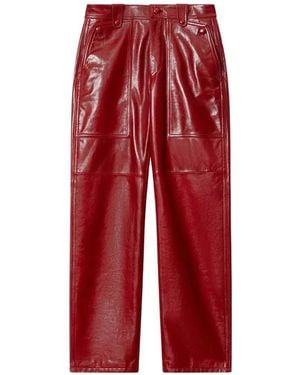 Isabel Marant Valka Leather Pants - Red