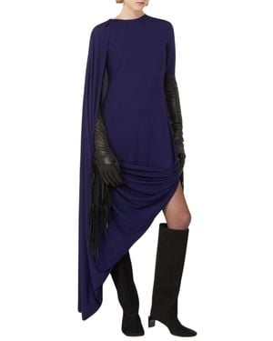 Sportmax Asymmetrical Draped Dress - Blue