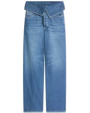 Dries Van Noten Folded-Waist Jeans - Blue
