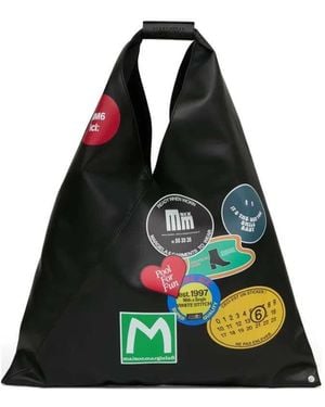 MM6 by Maison Margiela Borsa Tote Con Stampa Adesiva Giapponese - Nero