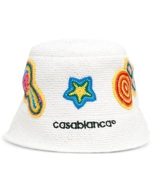 CASABLANCA Cappello Bucket Con Ricamo - Blu