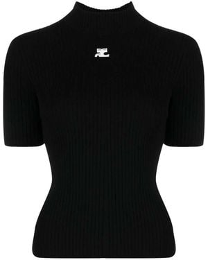 Courreges Reedition Knitted Tshirt - Black