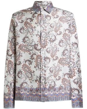 Etro Camicia Con Stampa Paisley A Foglie - Multicolore