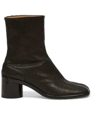 Maison Margiela Tabi Leather Ankle Boots - Black