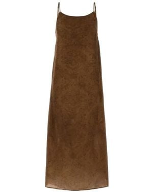 Uma Wang Anaya Long Jacquard Dress - Brown