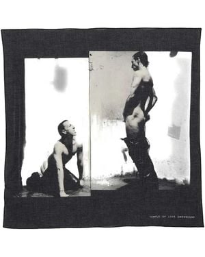 Rick Owens Drkshdw Scarf With Graphic Details - Black