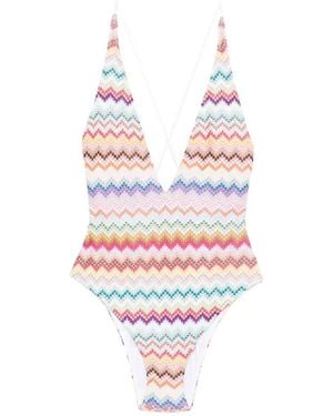 Missoni V-Neck Swimsuit - White