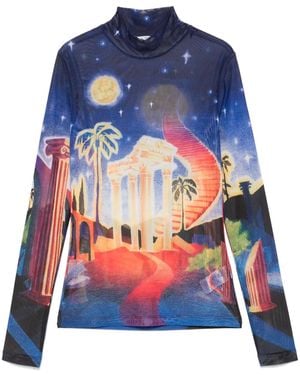 CASABLANCA T-Shirt With Print - Blue