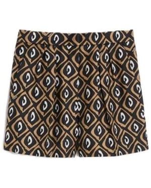 Max Mara Printed Silk Shorts - Black