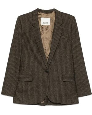 Isabel Marant Single-Breasted Pinstripe Blazer - Green