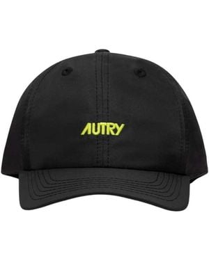 Autry Nylon Baseball Cap With Embroidered Logo - Black