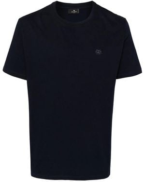 Etro T-Shirt With Pegasus Embroidery - Blue