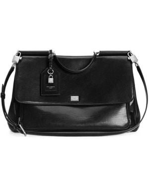 Dolce & Gabbana My Sicily Calfskin Handbag - Black