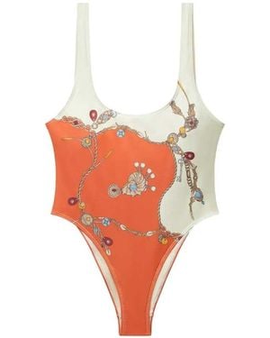 Versace Printed One-Piece Swimsuit - White
