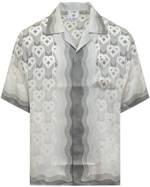 CASABLANCA Shirt With Monogram Print - Grey