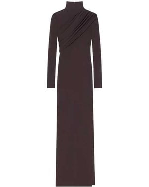 Courreges Long Jersey Dress With Cable-Knit Details - Red