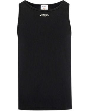 CASABLANCA Ribbed Tank Top - Black