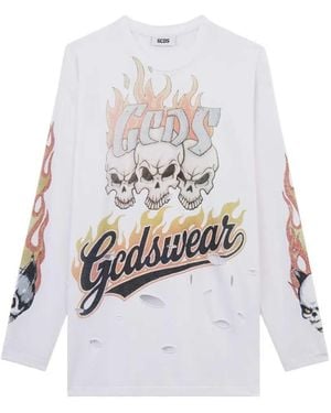 Gcds Long-Sleeved T-Shirt - White