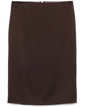 Tom Ford Silk Pencil Skirt - Brown