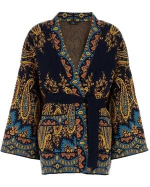 Etro Paisley Print Cape - Black