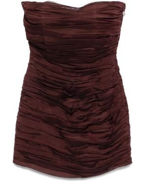 Raquel Diniz New Ambra Strapless Pleated Short Dress - Purple