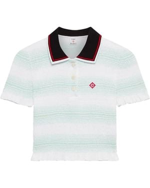 CASABLANCA Top A Righe Con Dettagli Arricciati-Donna - Bianco
