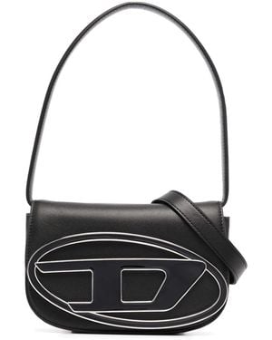 DIESEL Shoulder Bag With Logo Plaque - Black
