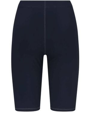 Jil Sander Pantaloncini Da Ciclista Con Logo Stampato - Blu