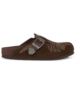 BIRKENSTOCK BY ETRO Birkenstock Boston Embroidered (Regular Fit) - Brown