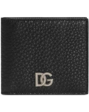 Dolce & Gabbana Calfskin Wallet With Dg Logo - Black