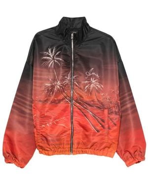 Amiri Zip-Up Jacket With Palm Print - Red